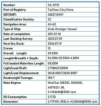 2011 Built 100 DWT Grab Dredger Vessel For Sale - 2 - ShipsTrading