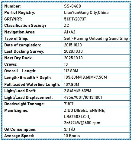 2015 Built 7150 DWT Self - Puming Unloading Sand Ship For Sale - 13 - ShipsTrading