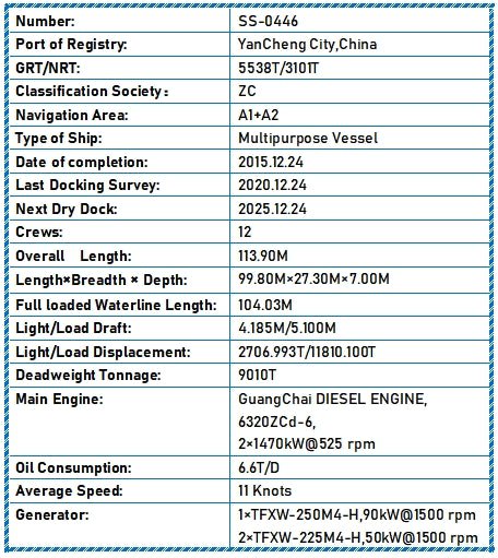 2015 Built 9000 DWT Multipurpose Vessel For Sale - 2 - ShipsTrading