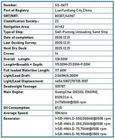 2020 Built 10600 DWT Self - Puming Unloading Sand Ship For Sale - 11 - ShipsTrading