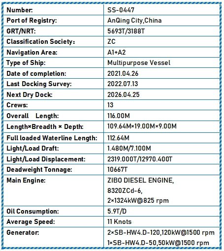 2021 Built 11000 DWT Multipurpose Vessel For Sale - 3 - ShipsTrading