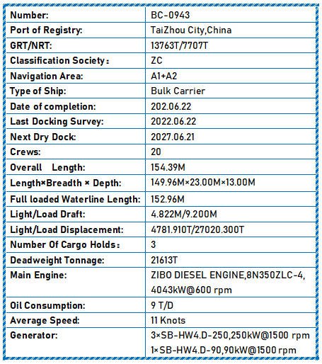 2022 Built 22000 DWT Bulk Carrier For Sale - 4 - ShipsTrading