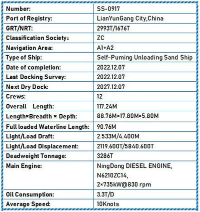 2022 Built 3300 DWT Self - Puming Unloading Sand Ship For Sale - 2 - ShipsTrading