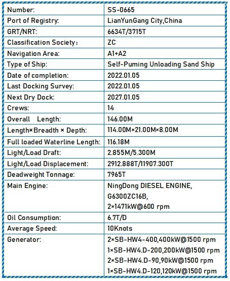 2022 Built 8000 DWT Self - Puming Unloading Sand Ship For Sale - 2 - ShipsTrading