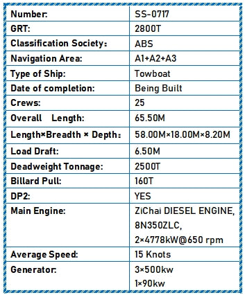 Being Built 2500 DWT Towboat For Sale