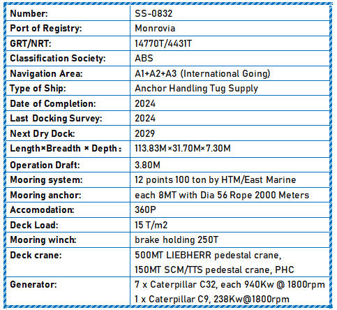 2024 Built Anchor Handling Tug Supply For Sale