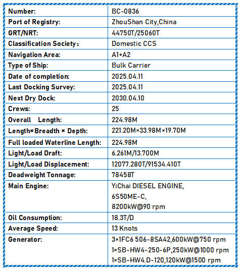 2025 Built 79000 DWT Bulk Carrier For Sale
