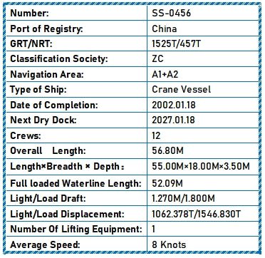 2002 Built Crane Vessel For Sale Detail 2
