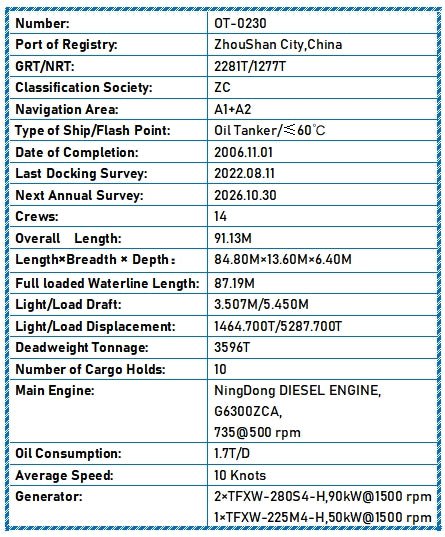 2006 Built(2015 Rebuilt) 3600 DWT Oil Tanker For Sale Detail 10
