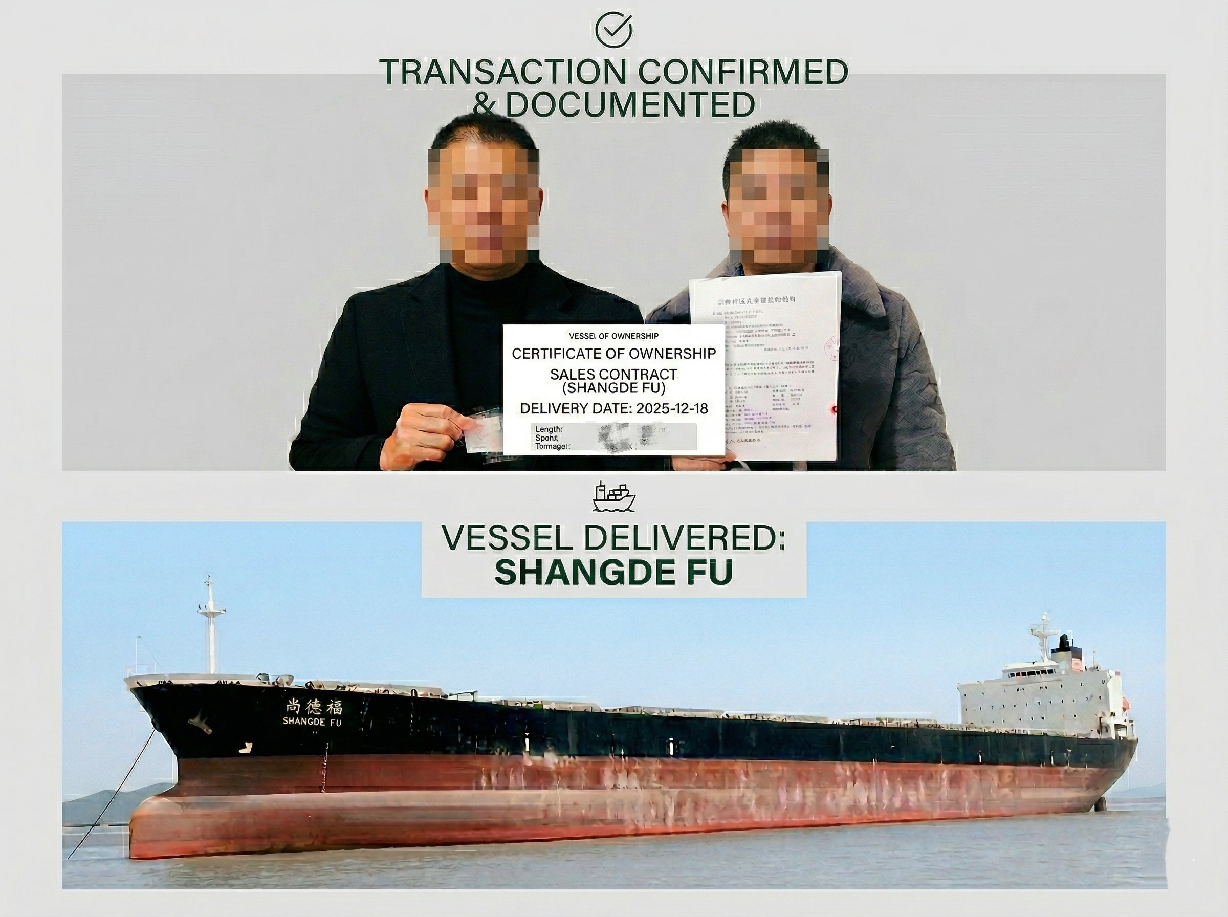 71151 DWT Bulk Carrier M/V Shangde Fu sold and delivered