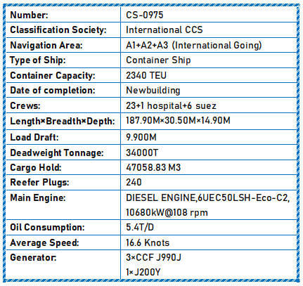2026 Newbuilding 34000 DWT 2340 TEU Container Ship For Sale Detail 9